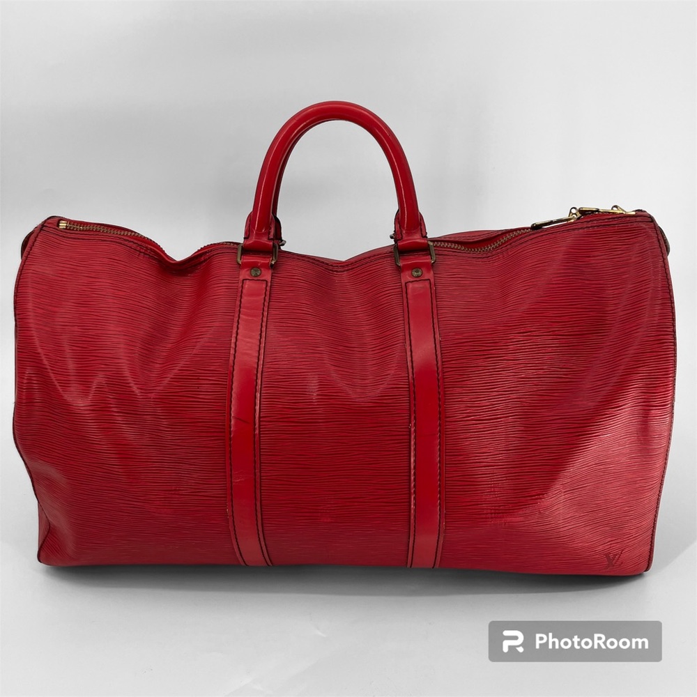 LOUIS VUITTON AUTHENTIC Epi Keepall 50 Castillan Red Duffel